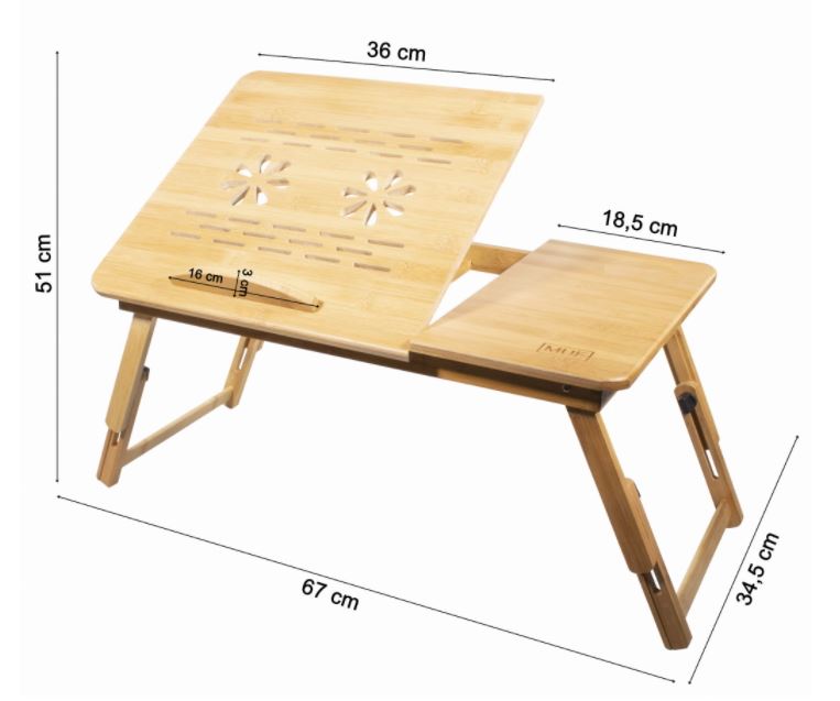 Stolić za notebook WOOD L dimenzije